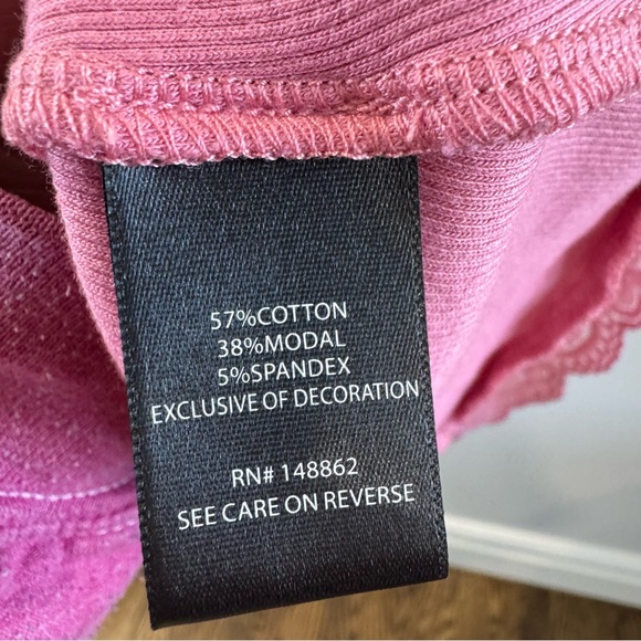 Torrid Cotton Modal Rib Scoop Neck Lace Trim Tee - Picture 6 of 9